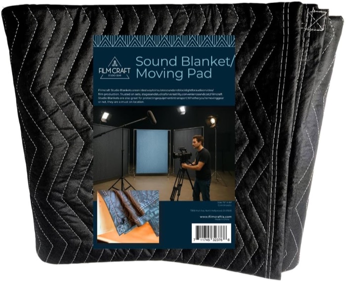 Filmcraft Sound Dampening Blanket with Grommets, 72" x 80" (Single Blanket)